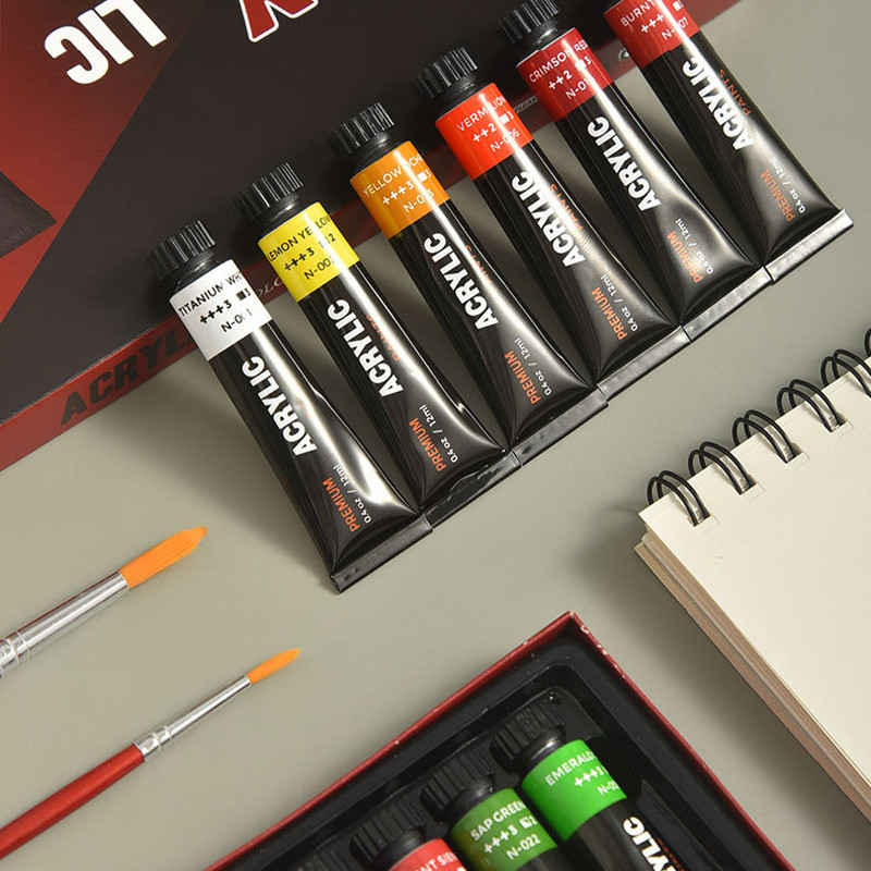 

Set 24 Warna - Cat Acrylik 12ml Tahan Air, Paket Graffiti Lukisan Seni Rekreasi