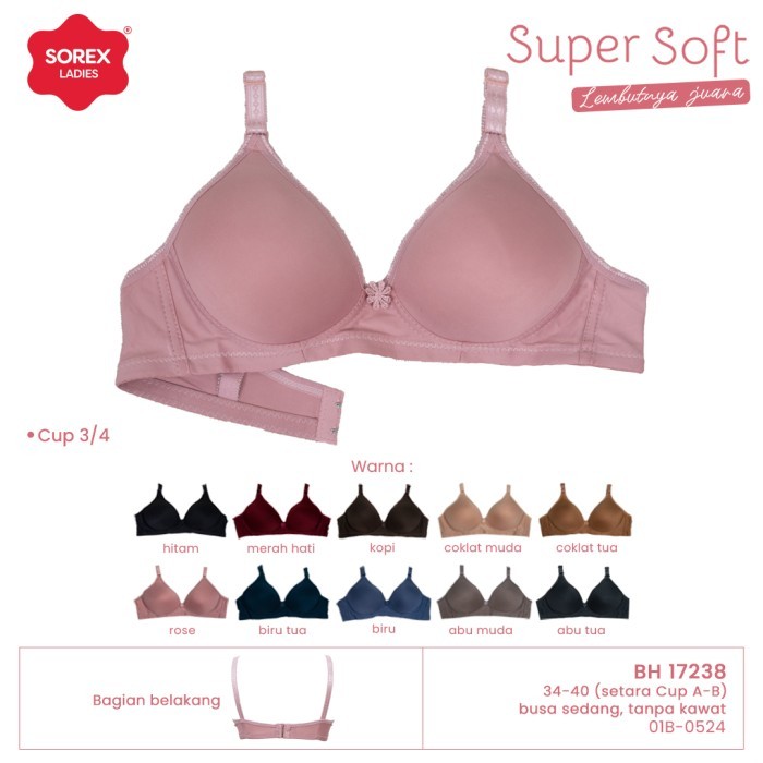 SOREX BRA 17238 - BH WANITA BUSA DENGAN CUP STANDARD - 36/80