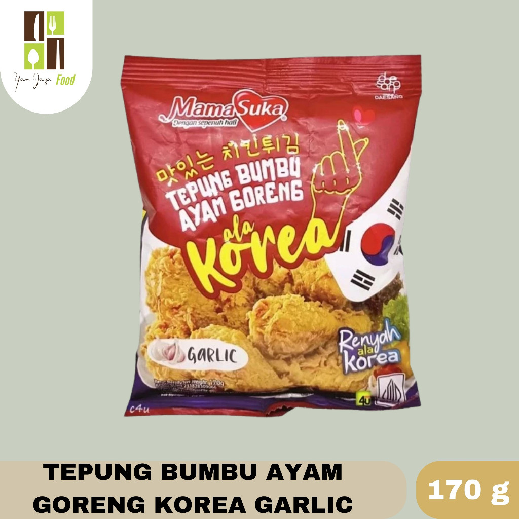 

Tepung Bumbu Ayam Goreng Korea Garlic 170 gr