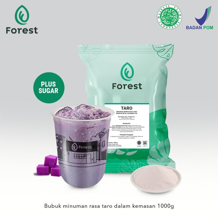 

✨NEW✨ -Bubuk Minuman TARO 1000g Plus Gula - FOREST Bubble Drink - BubbleWrap