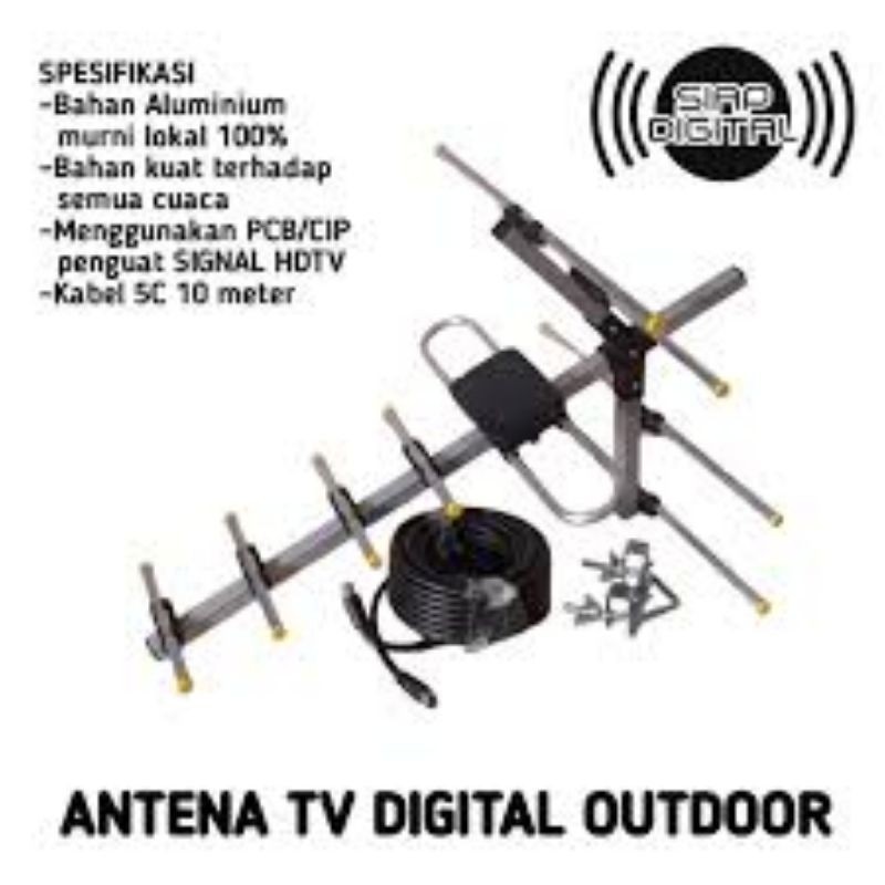 PionirStore - ANTENA TV DIGITAL OUTDOOR WINBO W-50 + KABEL 10 METER ANTENA TV LUAR DVBT2