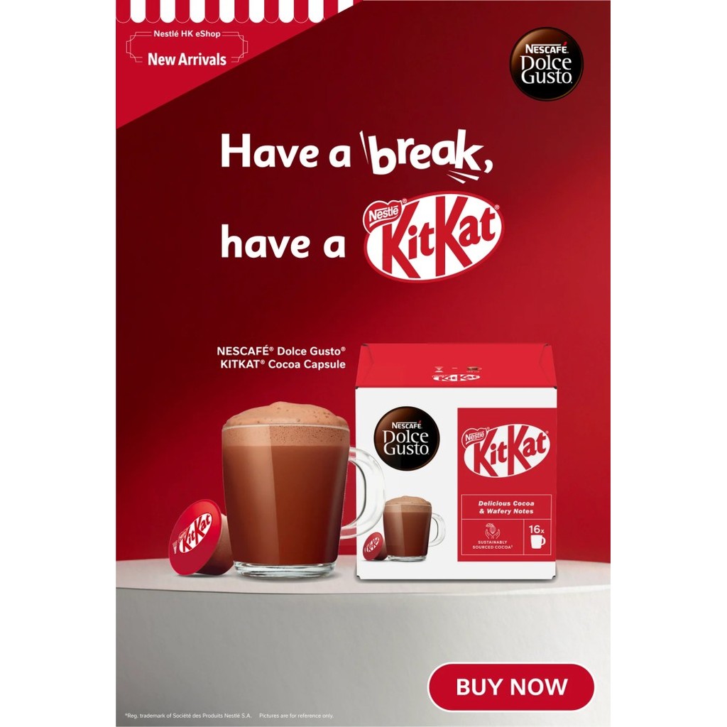 

Kopi Kapsul NESCAFE KITKAT Dolce Gusto Beverage Capsules asal Eropa