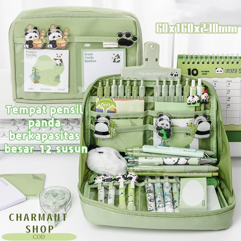 

gk CHARMANT 12-Layer Super Large Capacity Pencil Case Kawaii Canvas Pencil Box Pen Pouch Organizer