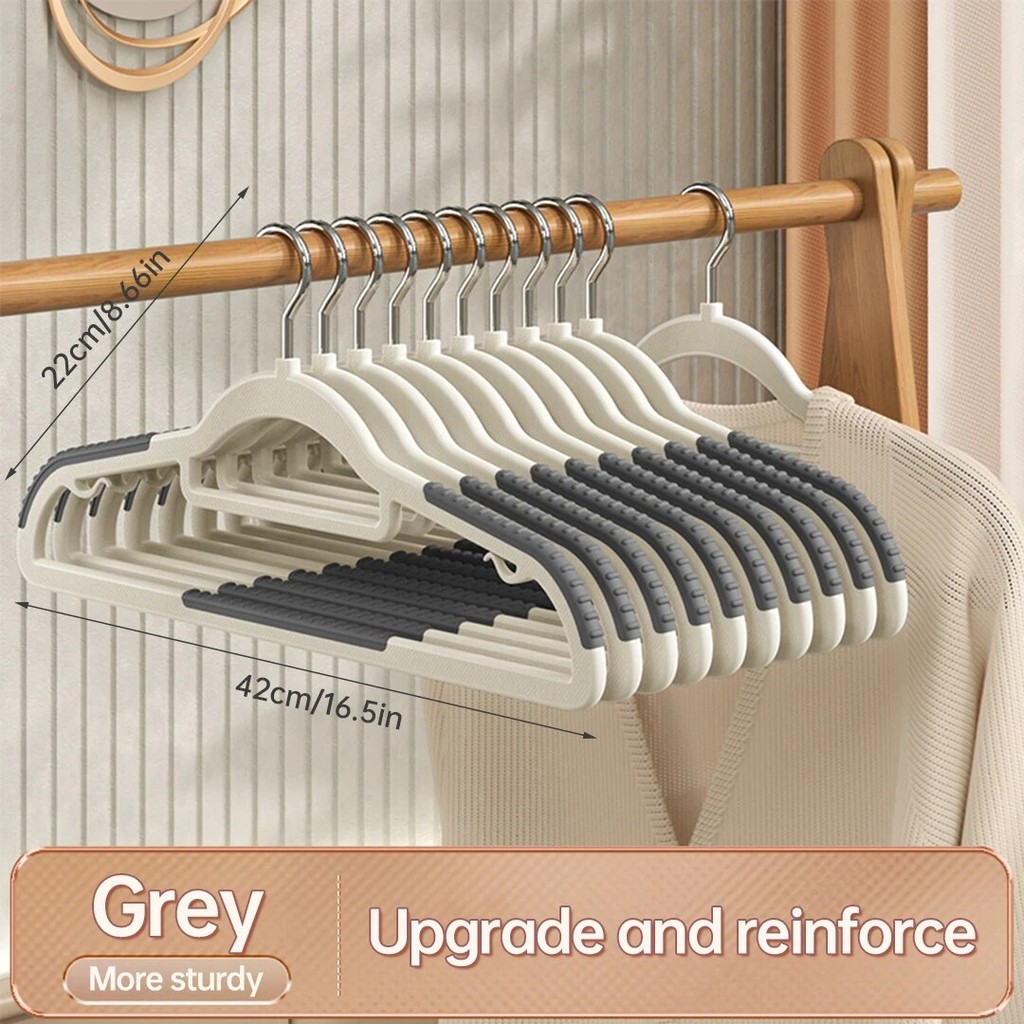 

10PCS Clothes Hanging Household Hangers Non-slip Dormitory Bedroom Special Storage Clothes Hanging No Trace
