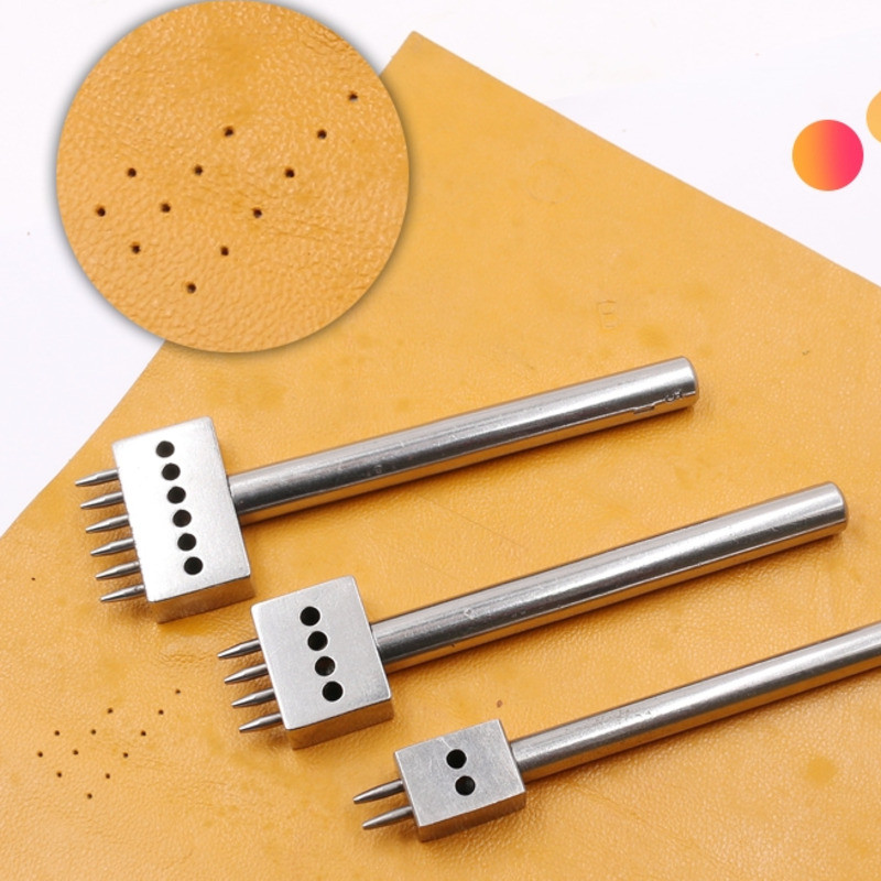 

4/5/6/8 mm Spacing leather hole punch DIY Round Stitching Punches Tools Hole Cut Punching 2/4/6 Hole Lacing Stitching sewing DIY