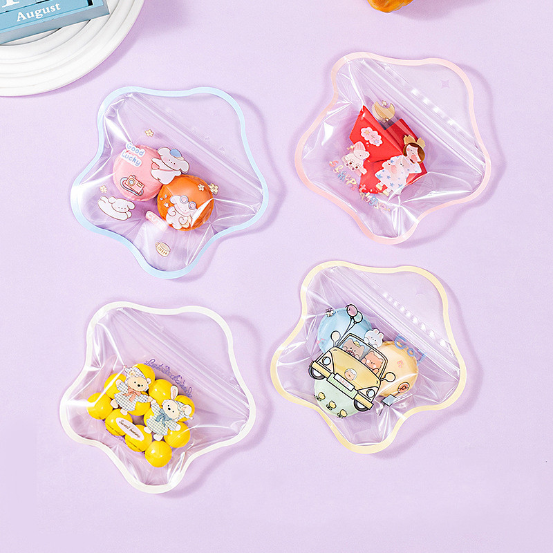

20/50/100PCS Cute Cartoon Gift Bag Stars Shape Children's Multi Use Snack Candy Ziplock Bag Gift Bag for Christmas New Year