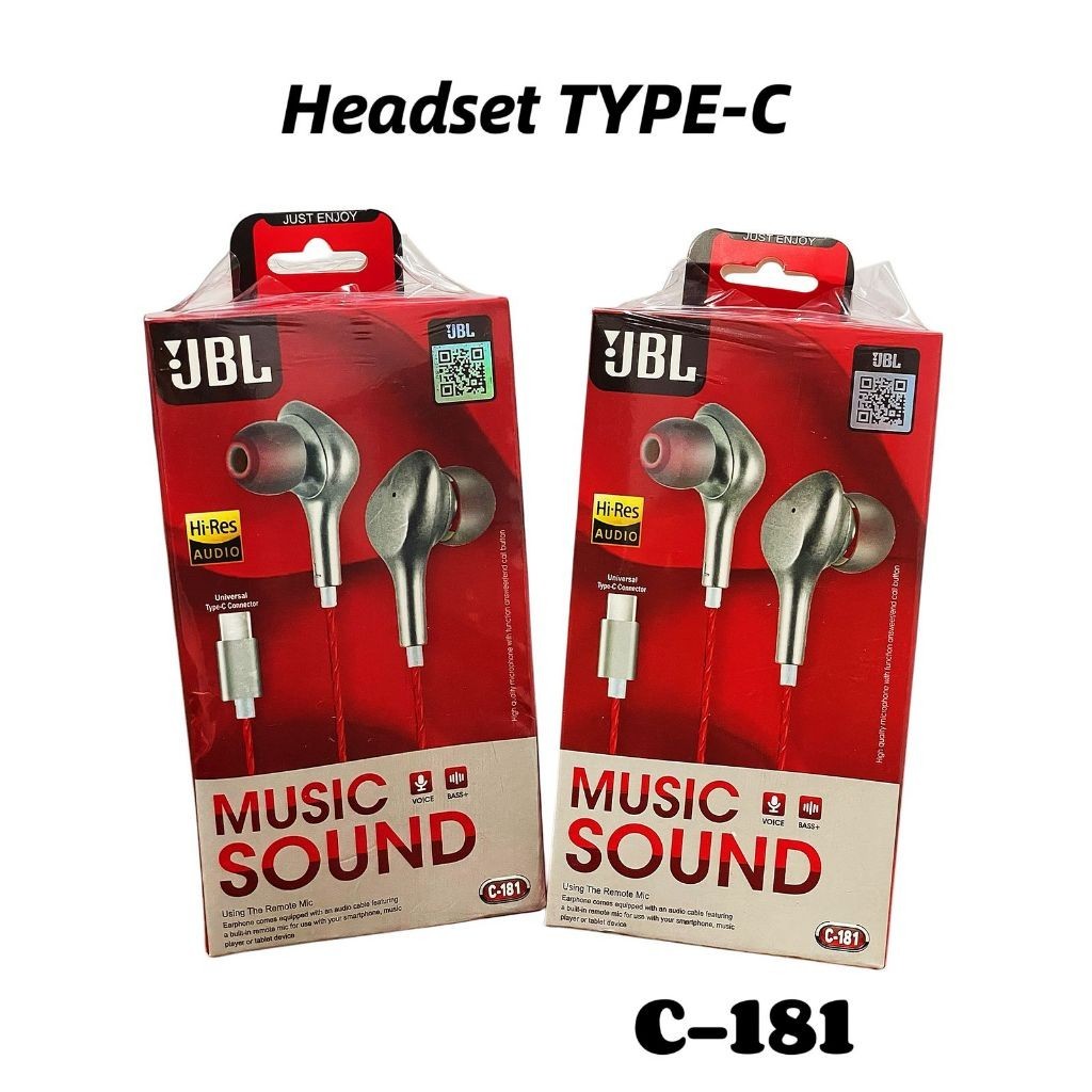Headset Earphone HiFi Handsfree JBL C-181 Premium Colokan TYPE C Universal Bisa Ke Semua Jenis Hp Ty