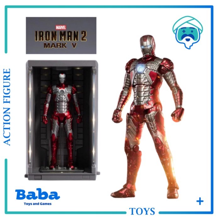 ✨Q.LnS✨ - READY Mainan Figure Marvel Avengers ZD Toys Iron Man Mark 5 / Ironman MK V - LED