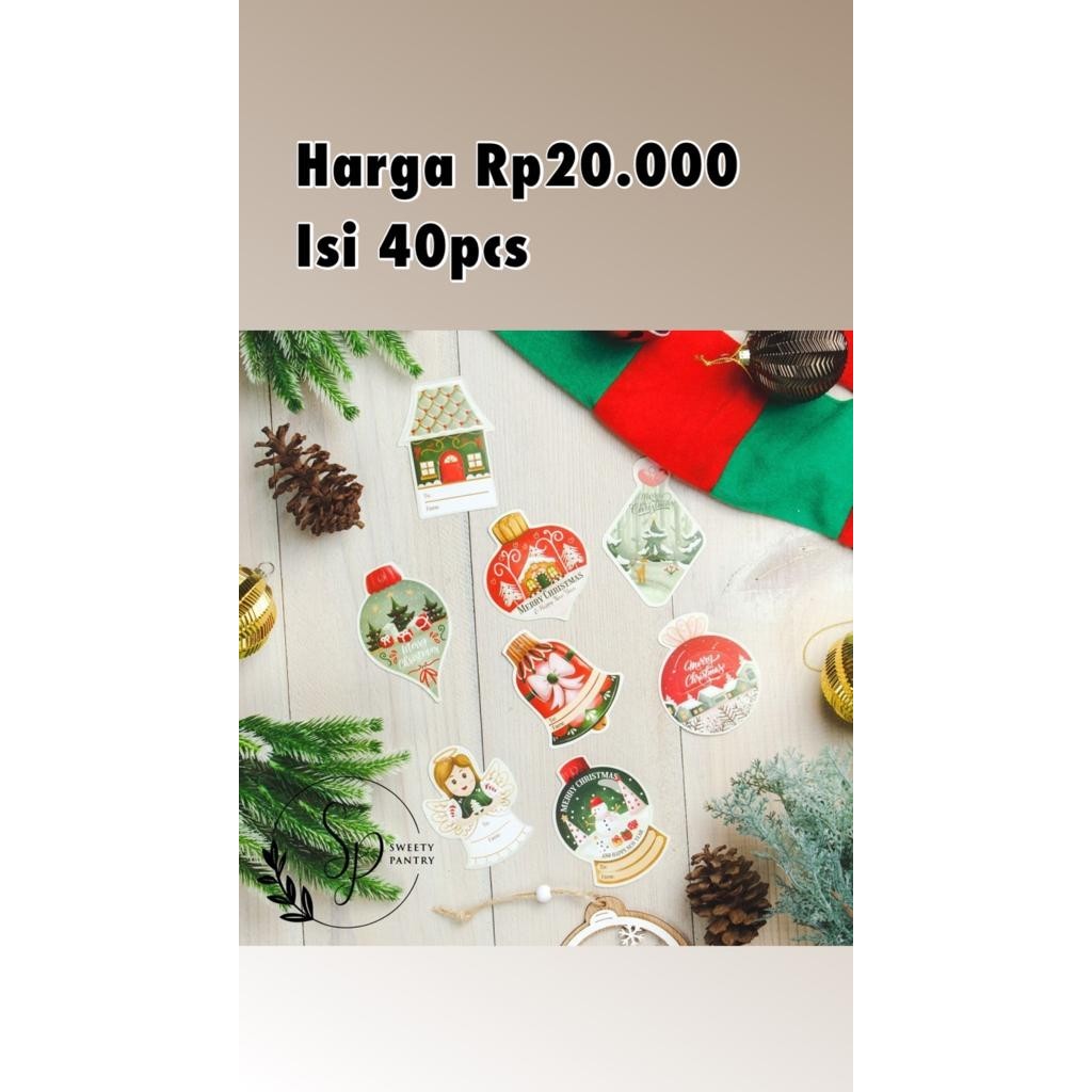 

Hangtag / Hang tag / hiasan dus/box kue Mix Christmas - 40 pcs - HTK SC2 ICON