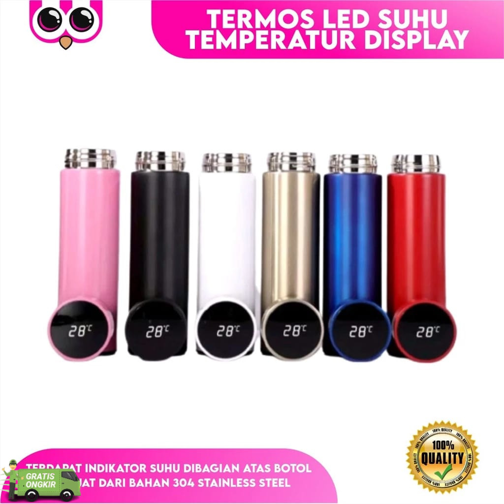 Termos LED Vacum Mini Suhu Temperatur Smart Sakura Tumbler Kopi Stainless Steel Aesthetic Botol Minu