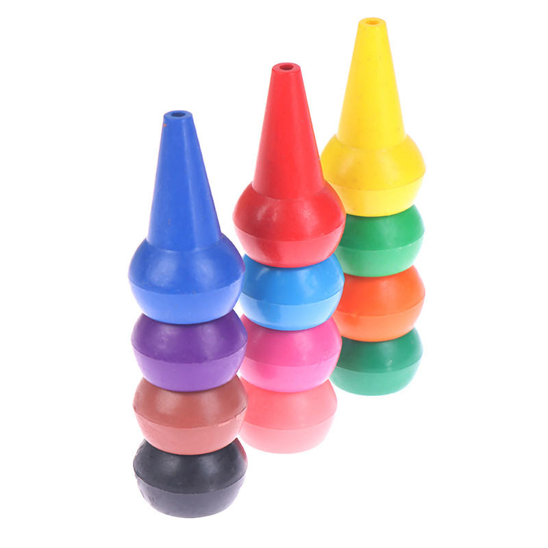 

12Pcs Non-toxic Children's Safety Color Crayon Baby 3D Finger Art Supplies Kindergarten Easy to Erase Educational Kid Stationery