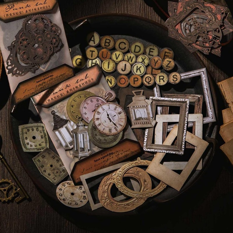 

120Pcs Steampunk Junk Journal Supplies, Small Vintage Scrapbook Materials Paper For Journaling Kit