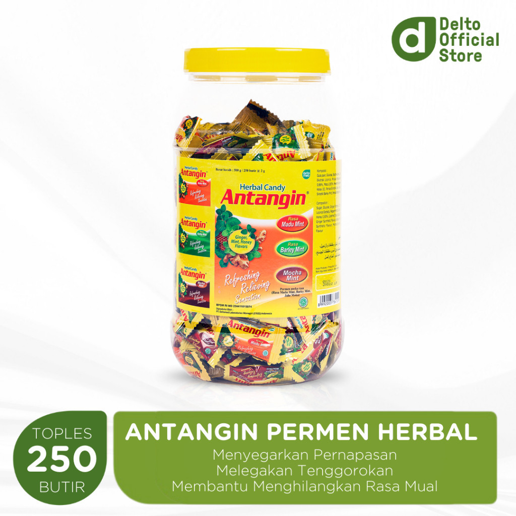 

Antangin Permen Herbal Toples 250 Butir Aneka Rasa Madu Honey Barley Mocha Mint - Melegakan Menyegarkan Tenggorokan Mengurangi Mual