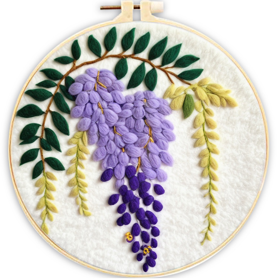 

SDOYUNO 20x20cm Diy Wool Painting Kits With Frame Modern Creative DIY Wool Needle Felt Painting Flowers Picture For Home Decors