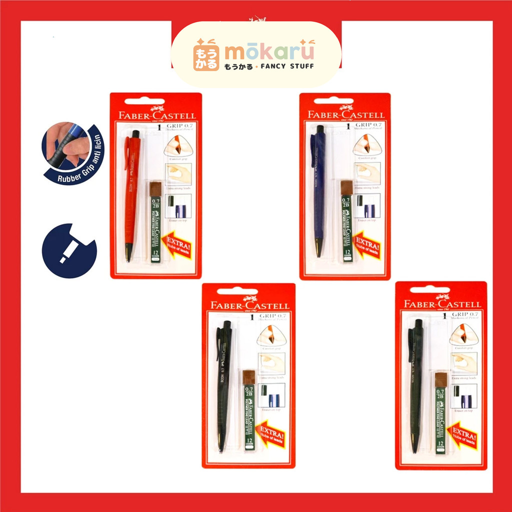 

Faber Castell Mech Pensil + Refill Grip 0.7mm Dove SET / Pensil Mekanik