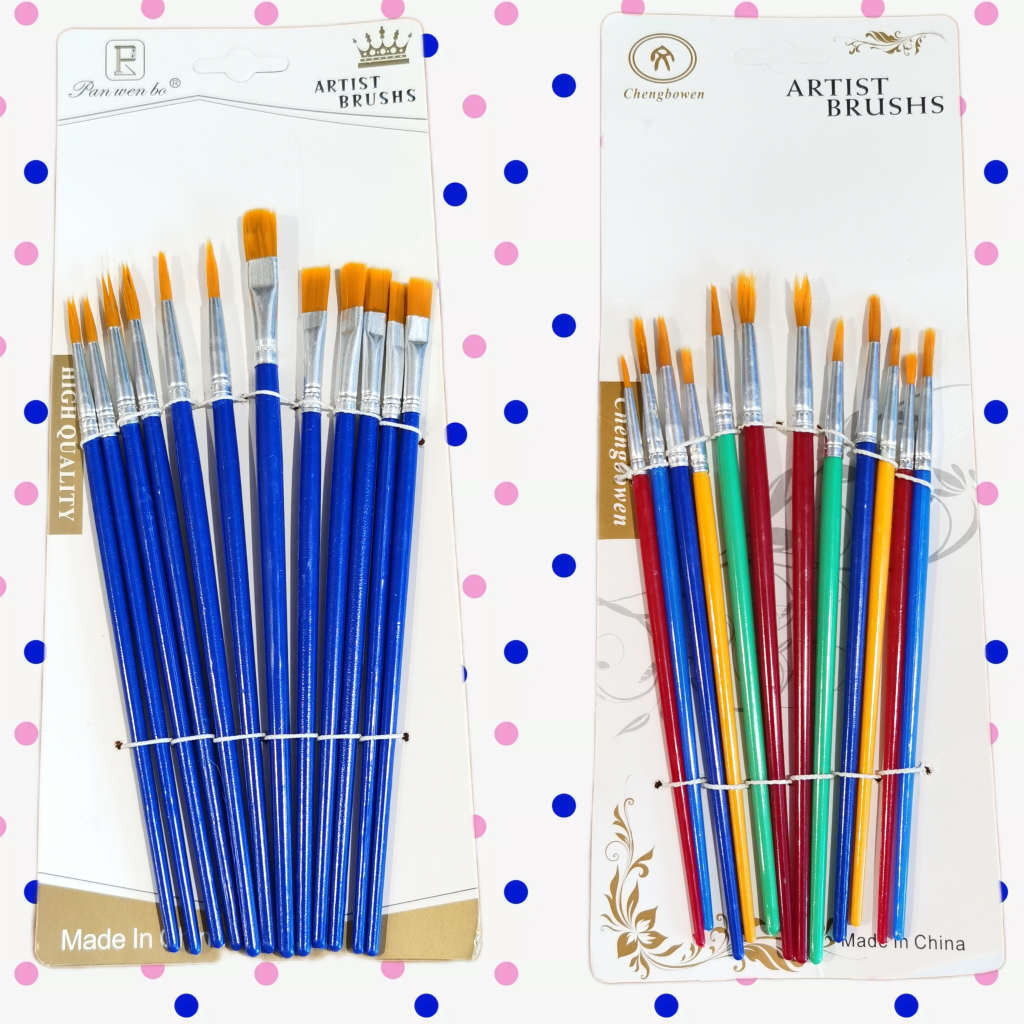 KUAS LANCIP/PIPIH/LUKIS/CAT AIR/MINYAK/AKRILIK 12PCS