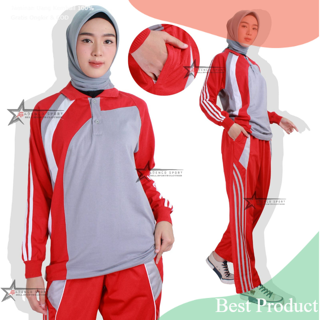 setelan baju olahraga wanita/pria / seragam baju olahraga 1 set/ running jogging lari cfd yoga zumba
