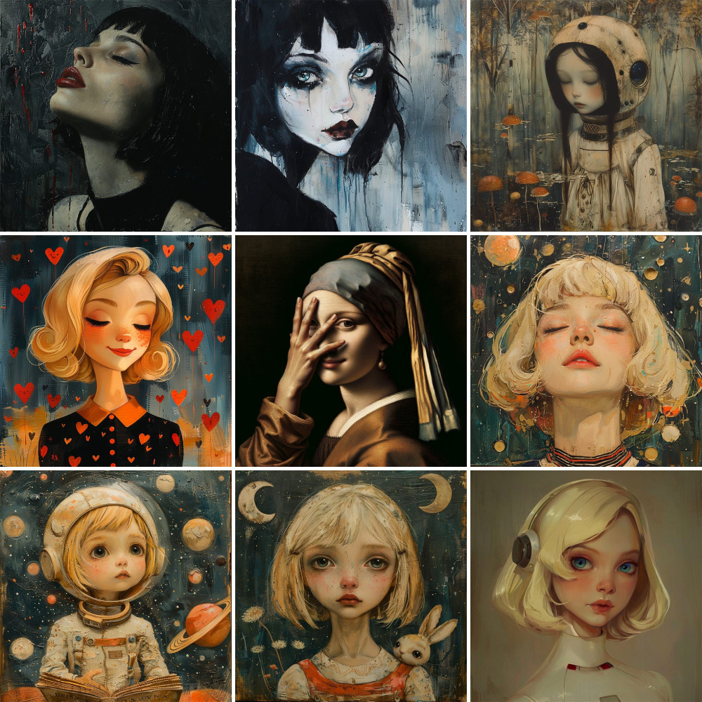 

Portrait Cartoon Girl Paint Number Paintings Personalized Craft Kit For Adults Home Decoration Child's Gift Dropshipping 2024