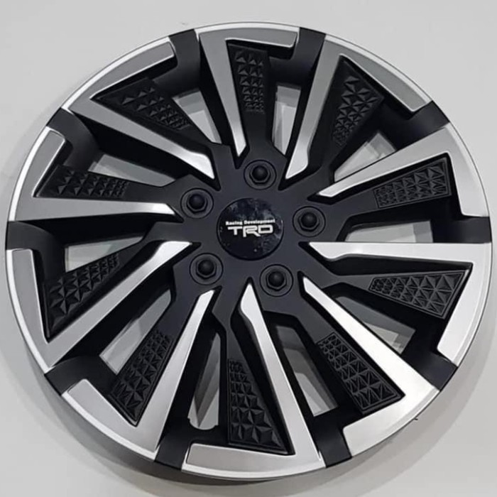 ISOKA - Wheeldop Dop Roda Mobil Ring 13 Dan 14 Inch Tipe EXO - Silver Hitam - Ring 14
