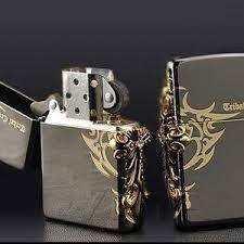 TERMURAH  Korek Api roda Design Side Tribar Cross Emblem Black Ice Grade Ori Free Box Ekslusif  Bisa