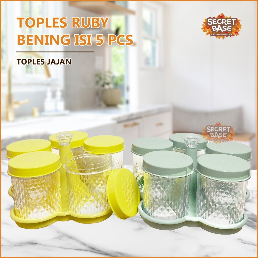 ⭐️JOERAGAN LAPAK⭐️ TOPLES DAUN PERMATA - Rodong Lebaran / Toples 1 Set Mewah Kristal Estetik
