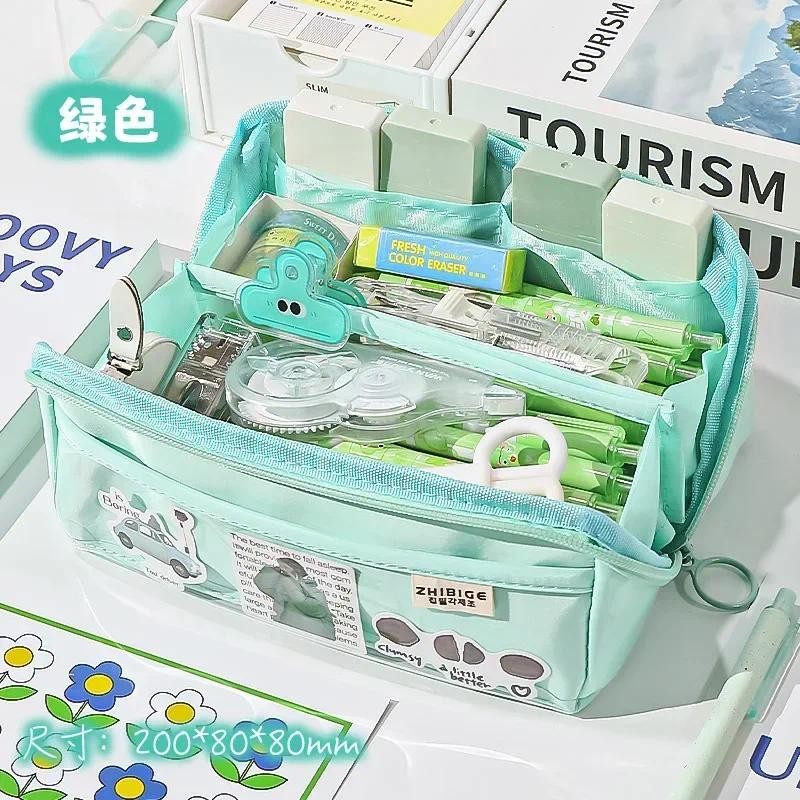 

Candy Color Pencil Case Lovely Fashion Simplicity Solid Color Pencil Bag 10 Layer High Capacity Stationery Storage Bag Student