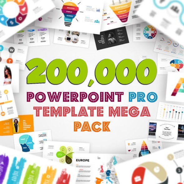 NS [PowerPoint] 200,000 PowerPoint Pro Mega Bundle Templates 2020