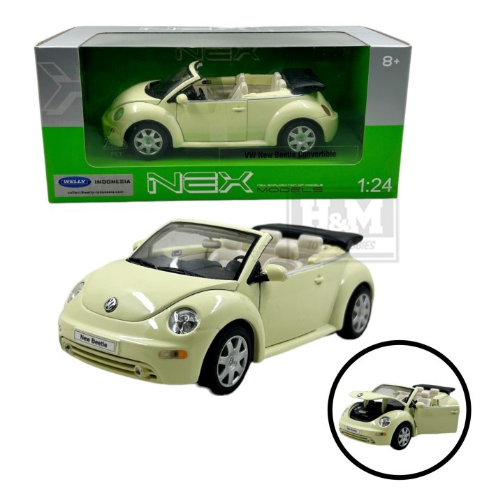 Welly NEX 1:24 VW New Beetle Convertible - Krem