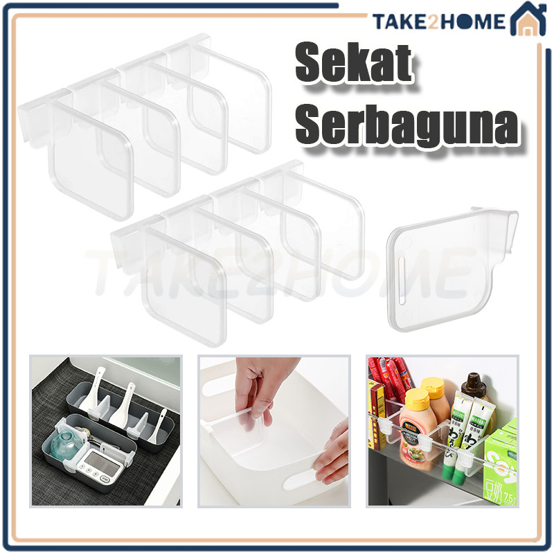 Sekat Rak Kulkas/Partisi Sekat Kulkas/Sekat Organizer Kulkas/Klip Pembatas Serbaguna