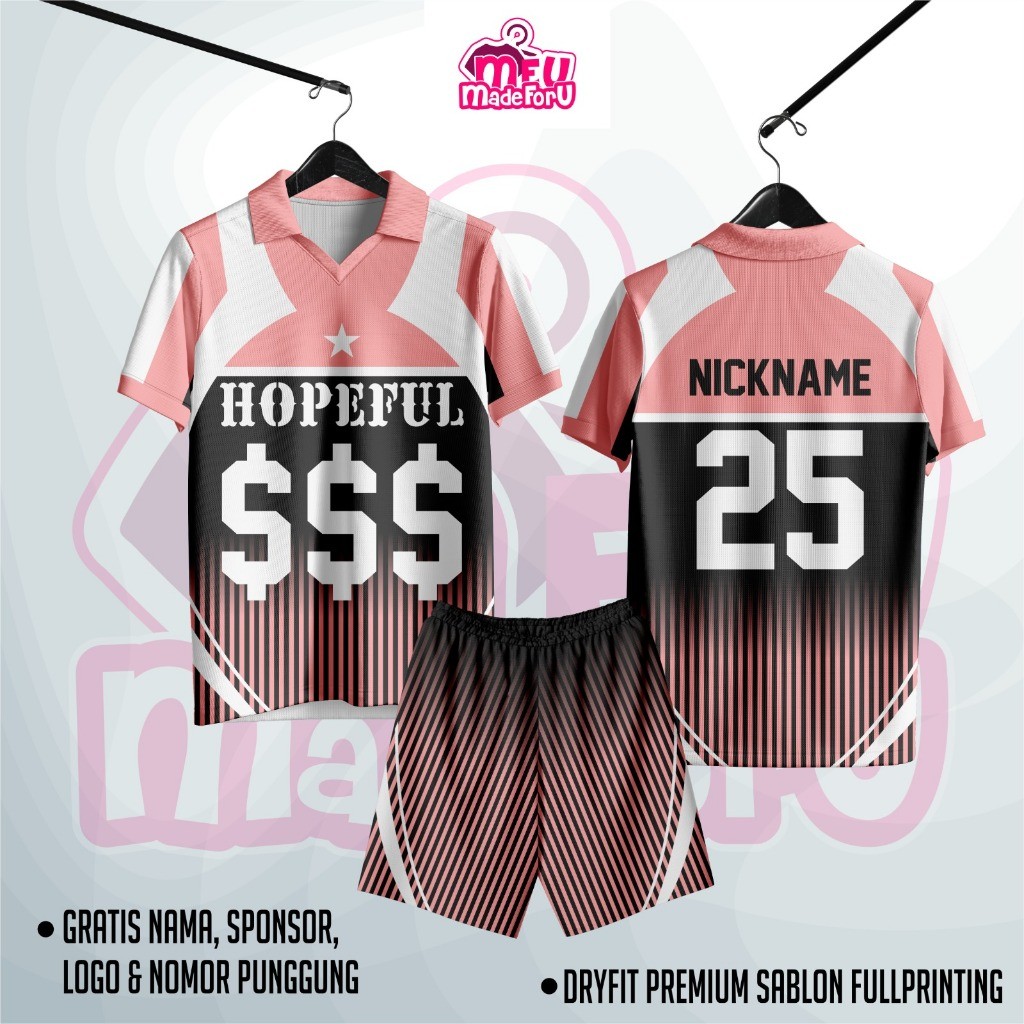Jersey / Kaos / baju olahraga Baju Wanita/Pria HOPEFUL COUPLE PINK Custom Zumba, Badminton, Boxy, Fu