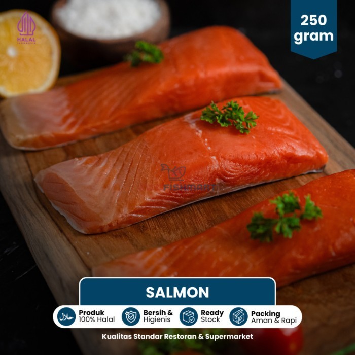 Ikan Salmon Fillet Beku Frozen kemasan 200 gr