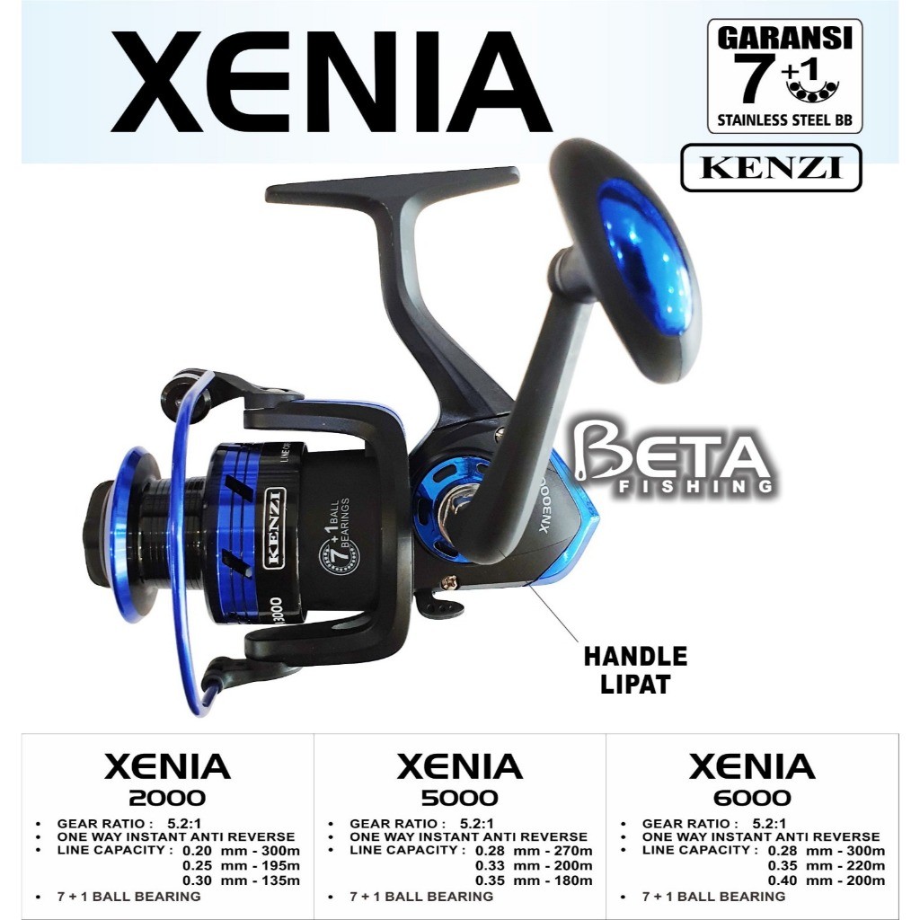 REEL KENZI XENIA Reel Pancing Handle Lipat Murah dan Kuat