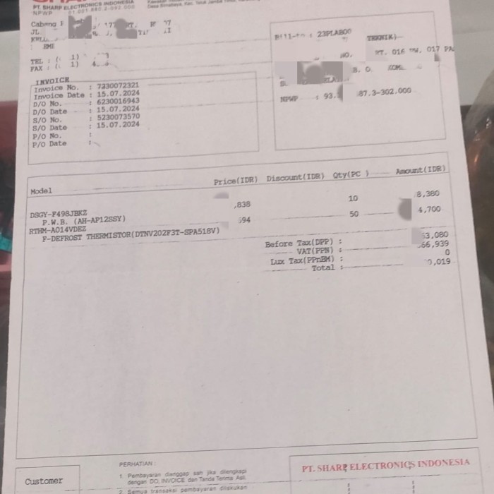 Thermistor kulkas sharp 2 pintu