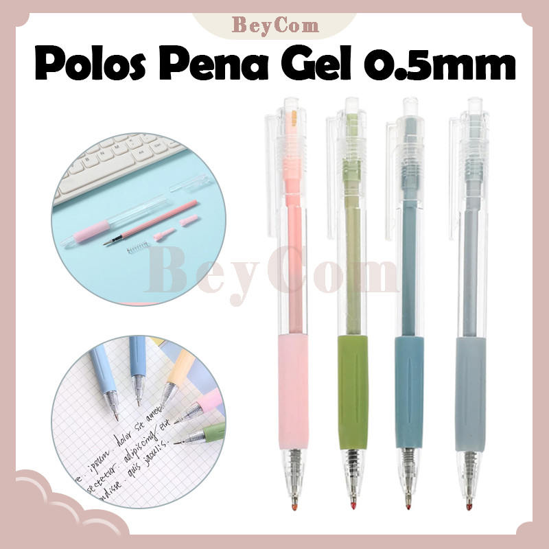 

Pulpen Cetekan Transparant/Polos Pena Gel 0.5mm/Bolpoin Transparan