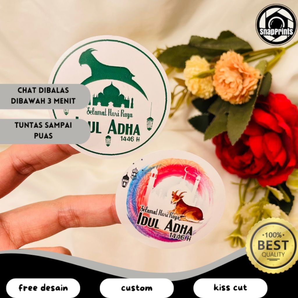 

SP 2-4 Sticker Hampers Eid Bulat Sticker Selamat Hari Raya Idul Adha Free Desain Custom