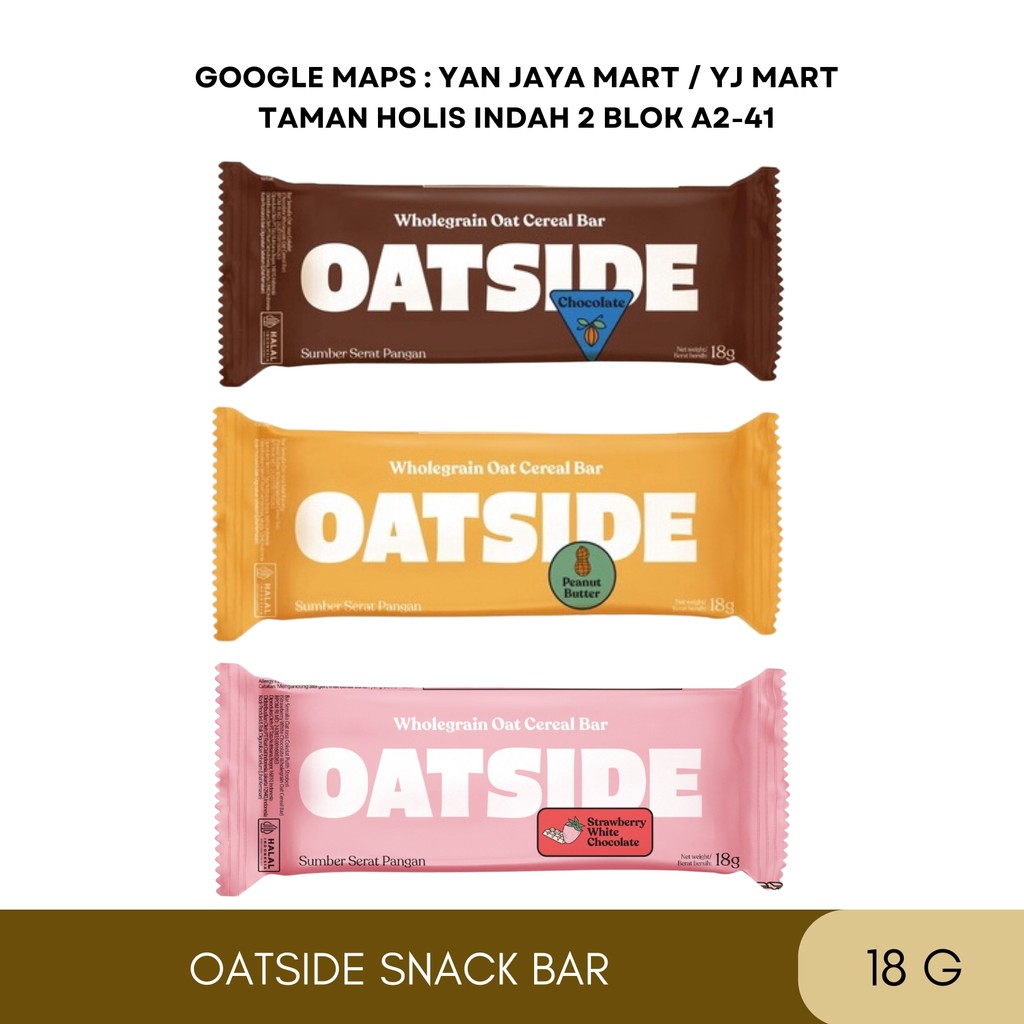 

Oatside Snack Bars / Cereal Snack Bar Rasa Peanut Butter / Chocolate / Strawberry 18G