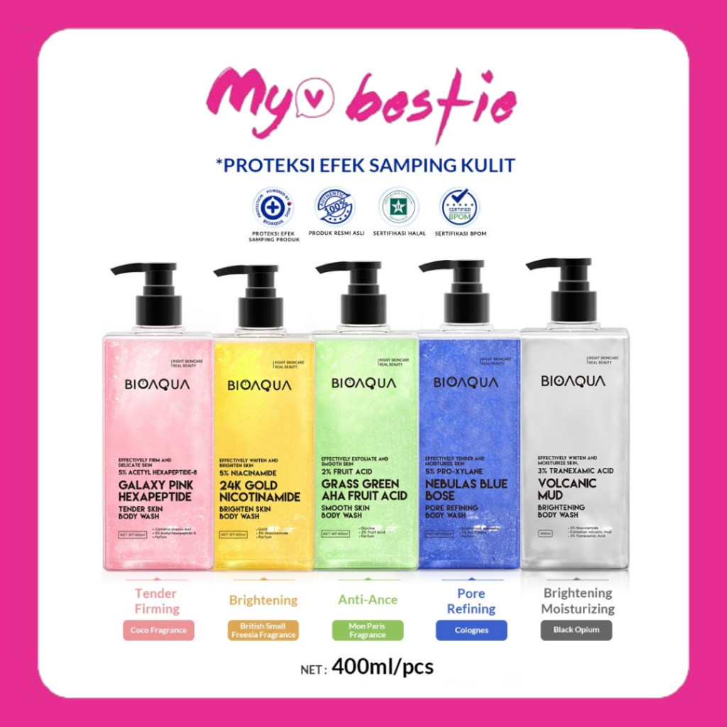 [My Bestie Choice] BIOAQUA Body Wash 400ml (2.0) | Sabun Mandi Bioaqua | Sabun Bioaqua | Sabun Cair 