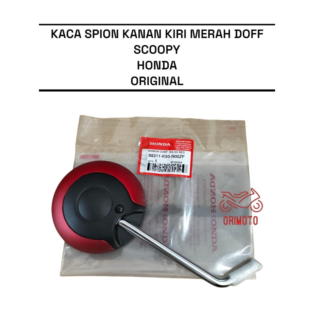 Orimoto- KACA SPION KANAN KIRI PER PCS MERAH DOFF SCOOPY HONDA 88211-K93-N00ZF ORIGINAL