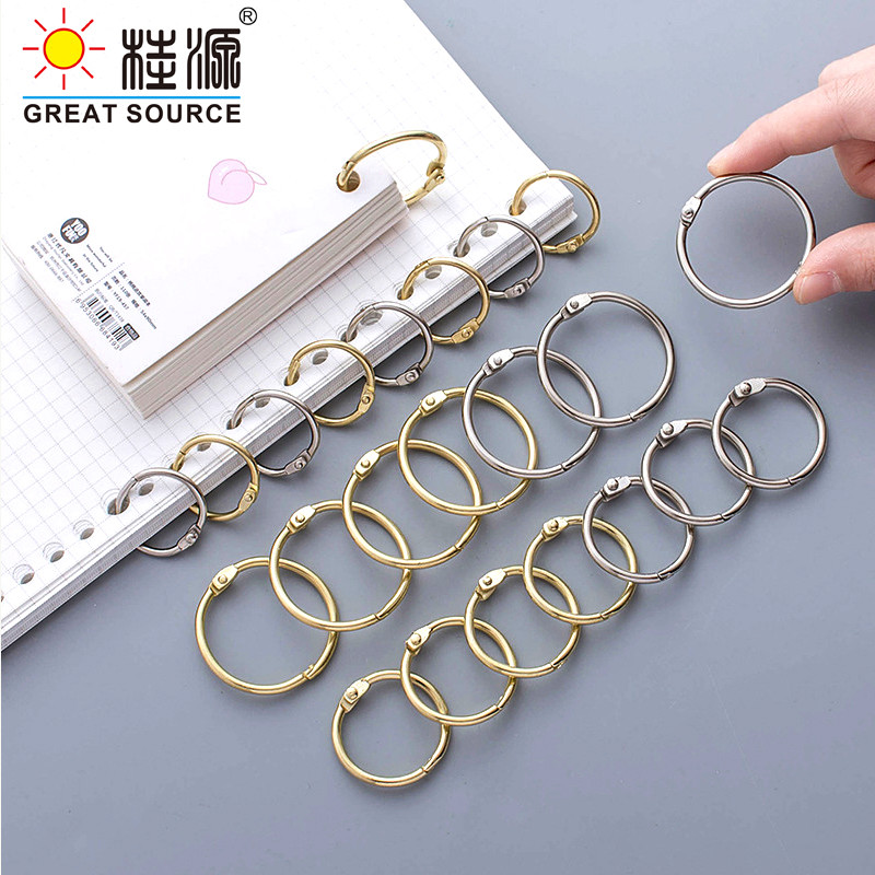

Makeasy Golden Metal Ring Binder 20-32mm DIY Albums Loose-leaf Book Hoops Opening Silvery Office Binding Supplie (2Boxe)