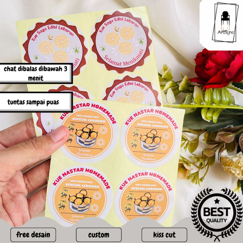 

Syncart 9-15 Label Sticker Cookies Lebaran Stiker Toples Kue Kering Idul Fitri Bulat Chromo Murah