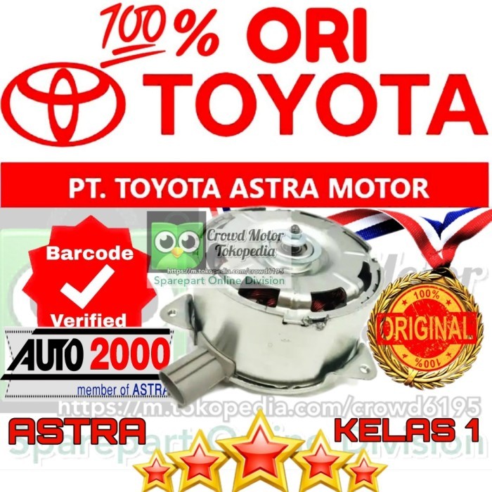 Motor fan Radiator SIENTA ORI TOYOTA 100%