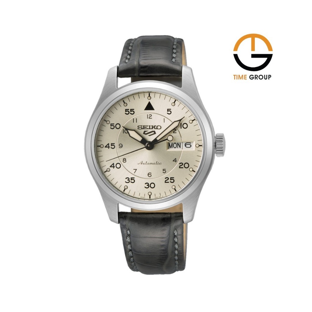 JAM TANGAN WANITA SEIKO 5 SPORT SRPJ87 SRPJ87K1 ANALOG SILVER BROWN CALFSKIN LEATHER STRAP