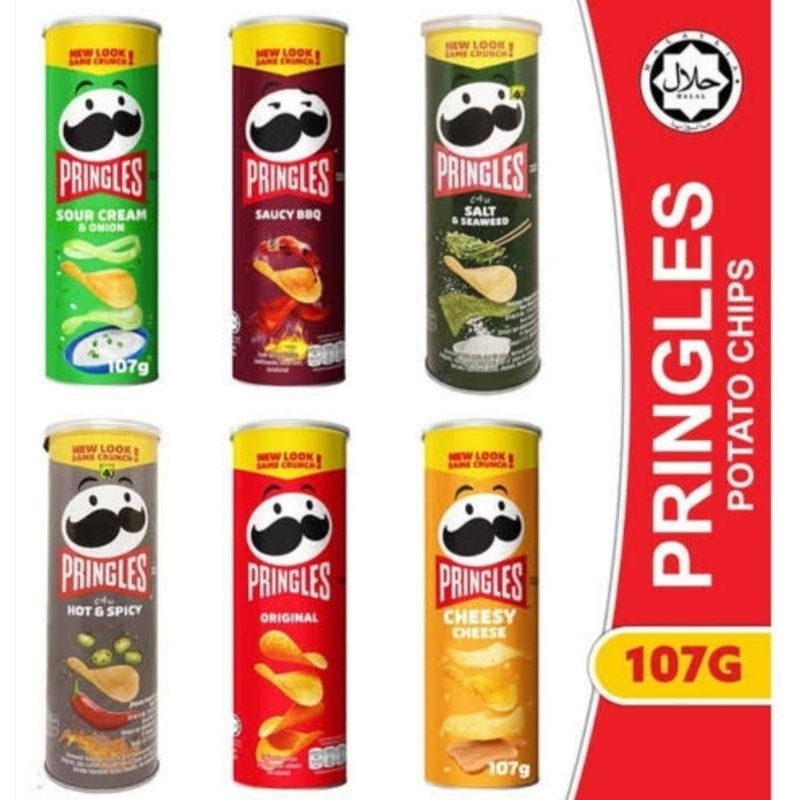

PRINGLES cheese / source cream /seawed/spicy/original/ BBQ 107 gram - ABO