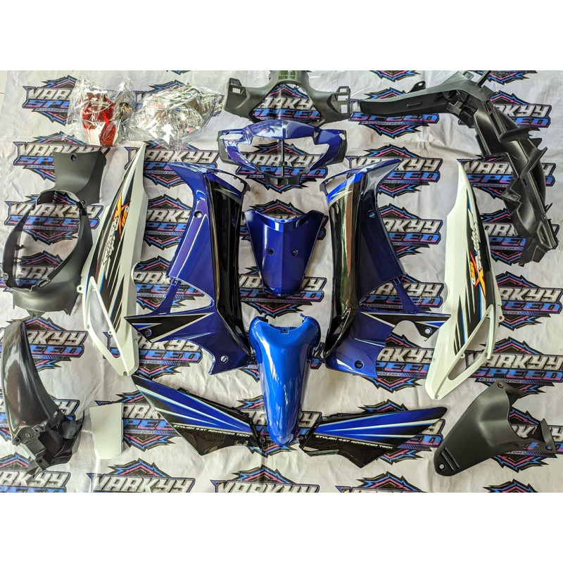 COVER FULL SETT BODY HALUS KASAR SUPRA X 125 OLD / LAMA BIRU PUTIH