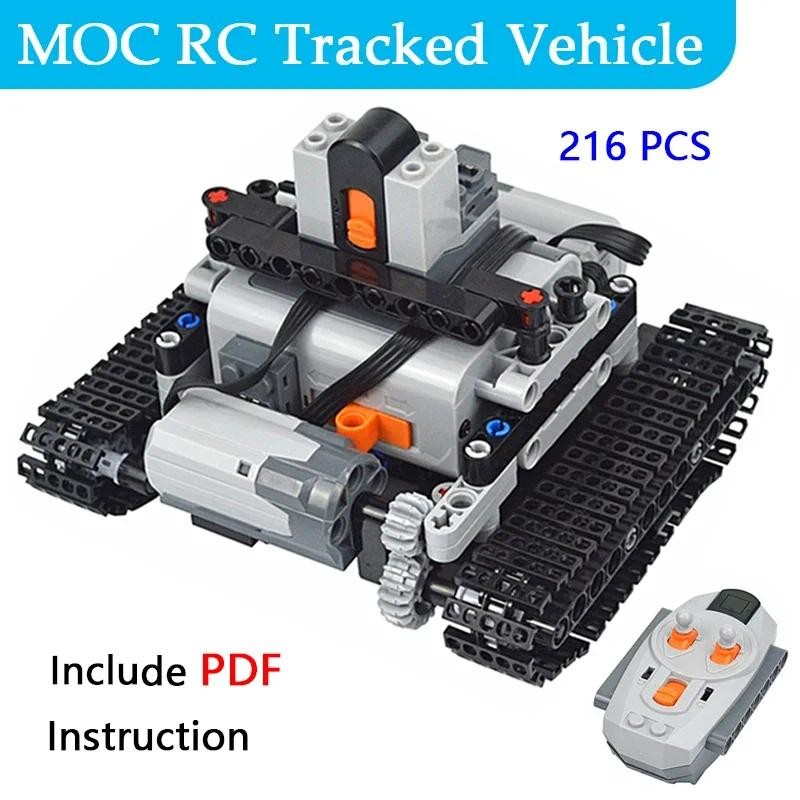 MOC High-Tech RC Electric Tank Track Building Blocks Technical Chian Track Vehicle Model Bricks Toys