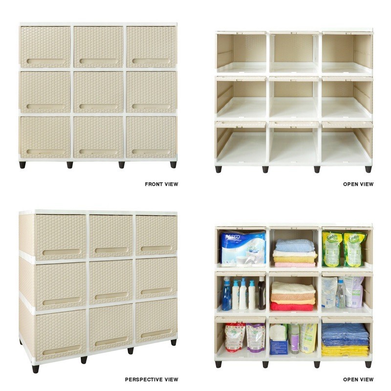 KLIMAUSHOP Lemari PLastik CLub FLip triple susun 3 Lemari Plastik club 9 Pintu