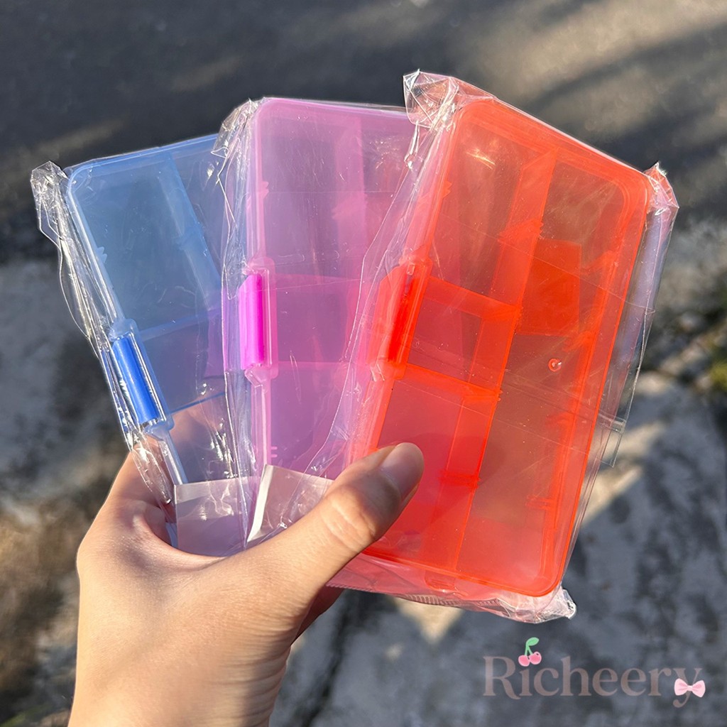 Kotak Sekat Kecil Serbaguna Transparan Warna Box Plastik Penyimpanan Obat Aksesoris Bjm Banjar Banja