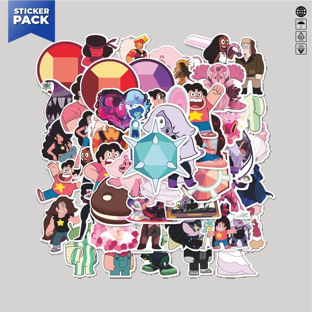 

[100PCS]Stiker Pack Stiker Kartun Steven Universe Char Mix 2 Aesthetic Vinyl Anti Air Dekorasi Sticker Laptop Buku Journal Koper Helm Casing HP Gitar Helm Skateboard