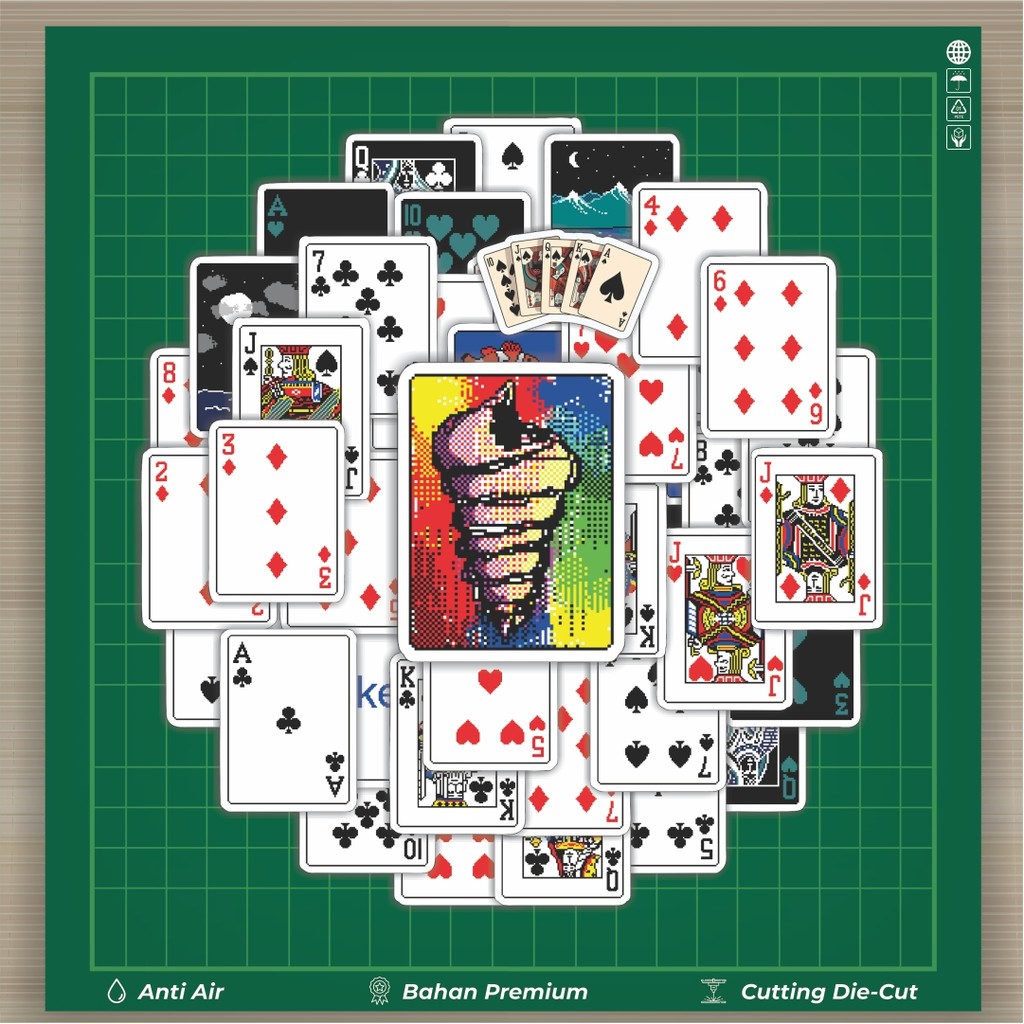 

HOT 50 PCS STIKER Stiker Kartu Poker V7 Stiker Fashion Cars Decal Dingin Kartu Album Custom Vinyl Anti Air- Sticker Aesthetic Buku Journal Koper Casing HP Tablet Laptop Helm Motor Botol Minum