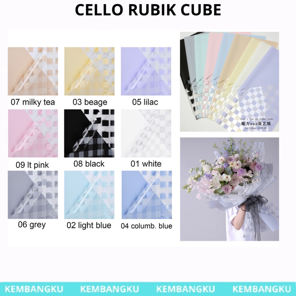 

(Lembaran) Kertas Buket Rubik's Cube Cellophane